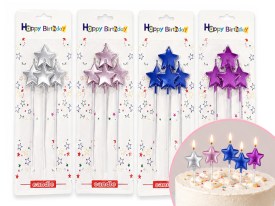 Pack 4 velitas cumpleaños ESTRELLAS